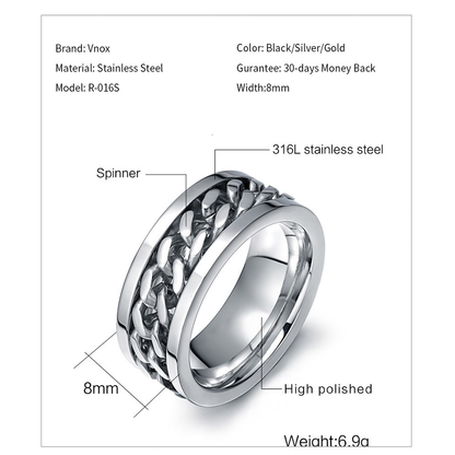 Funki Findz | Rings | Men's Moveable Ring | Titanium Steel Ring
