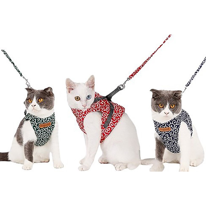 Funki Findz | Pet Harnesses | Cat Harness Walking Lead Vest Set