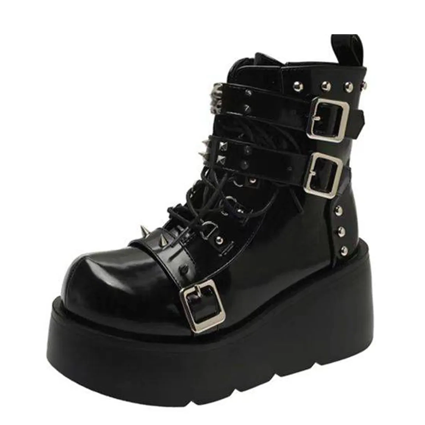 Funki Findz | Boots | Women's Gothic Platform Wedge Boots