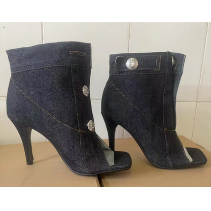 Funki Findz | Shoes | Women's Quirky Denim High Heel Shoes