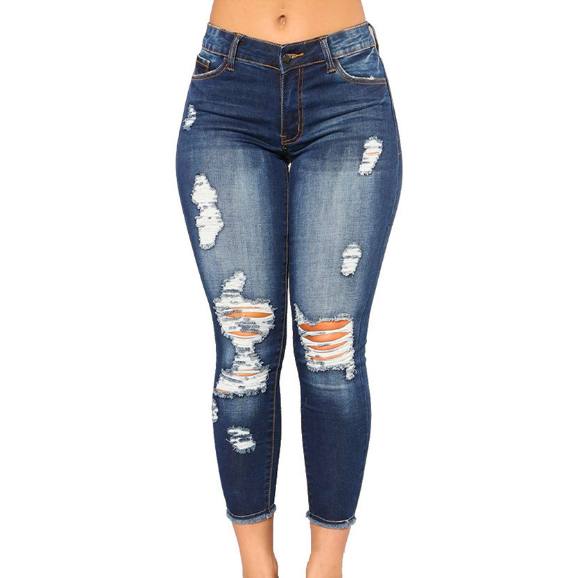 Funki Findz | Pants | Women's High Waist Denim Ripped Jeans
