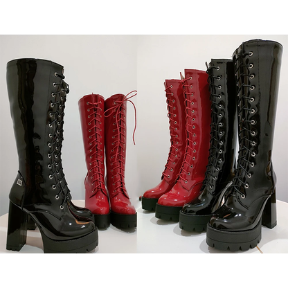 Funki Findz | Boots | Women's Motorcycle Chunky Platform Boots