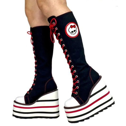 Funki Findz | Boots | Women's Canvas Platform Wedge Sneakers