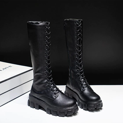 Funki Findz | Boots | Women's Knee-High Platform Lace Up Boot