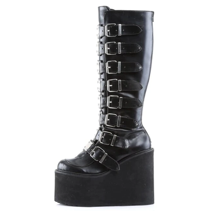 Funki Findz | Boots | Women's High Platform Wedge Buckle Boot