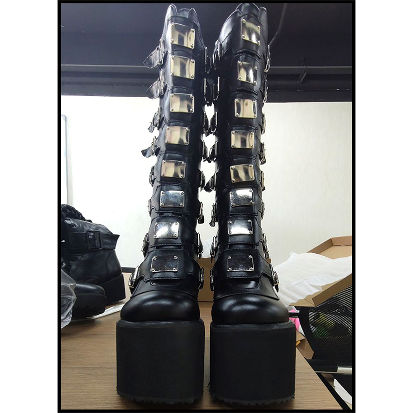 Funki Findz | Boots | Women's High Platform Wedge Buckle Boot