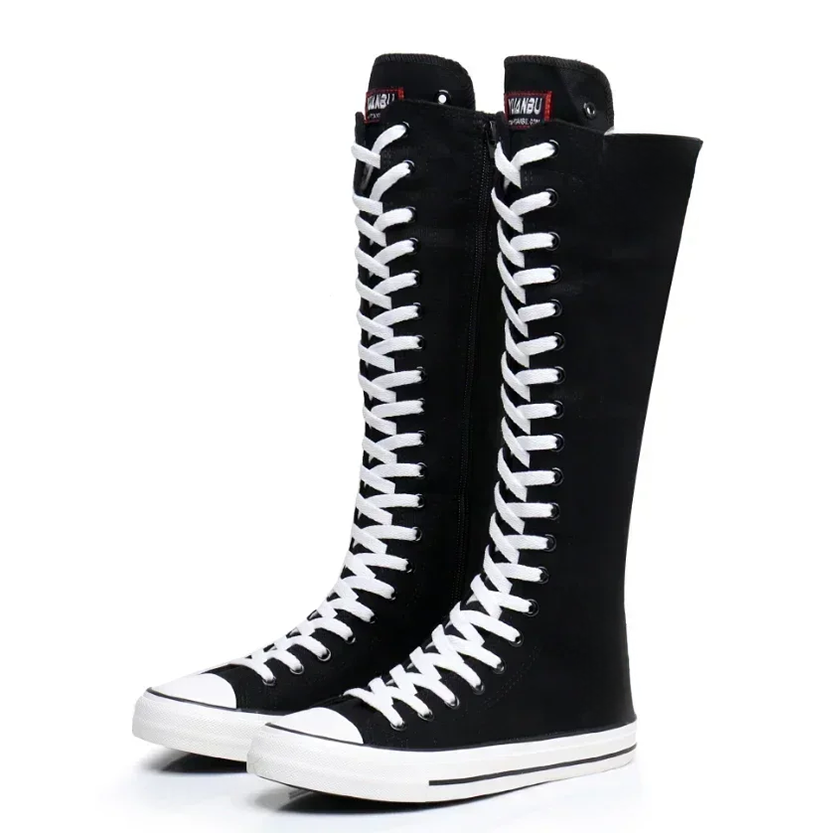 Funki Findz | Boots | Women's High Top Lace Up Canvas Boots