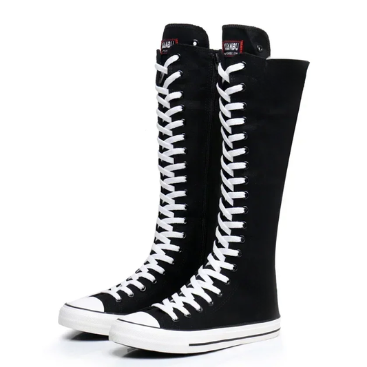 Funki Findz | Boots | Women's High Top Lace Up Canvas Boots