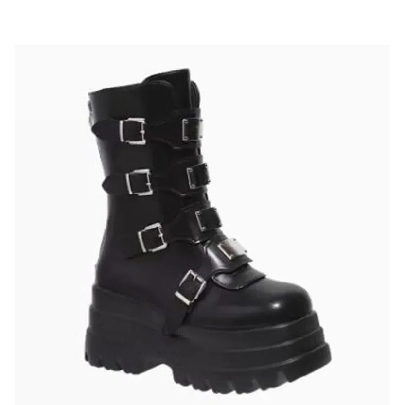 Funki Findz | Boots | Women's Gothic Metal Plate Platform Boots