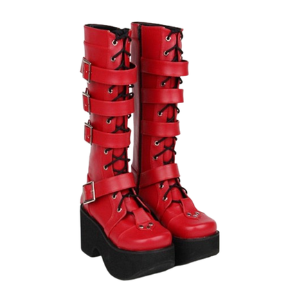 Funki Findz | Boots | Women's Gothic Punk 4 Strap Platform Boot