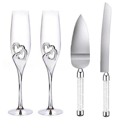 Funki Findz | Glasses | Wedding Champagne Flutes Cake Set x 4