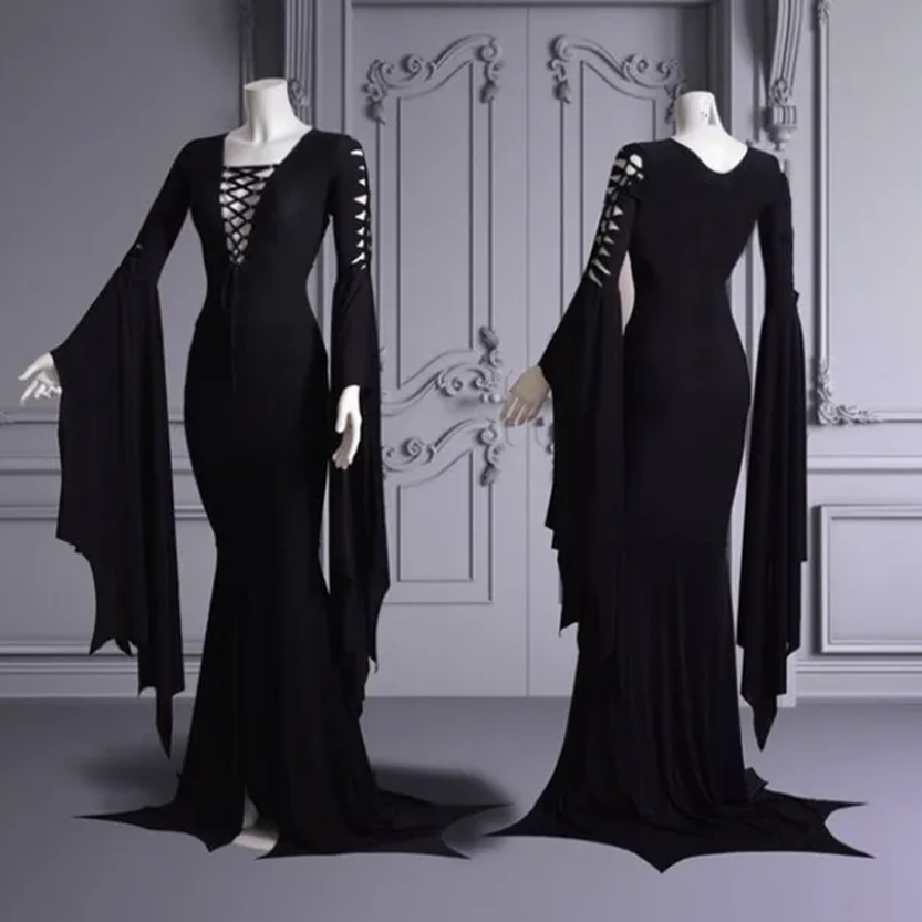 Funki Findz | Dresses | Women's Goth Lace Up Halloween Dress