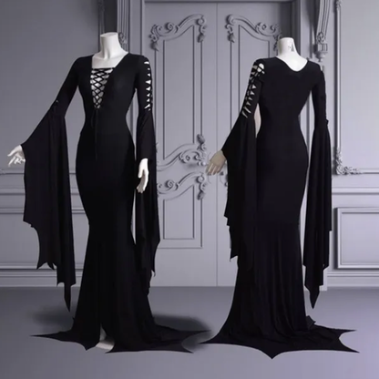 Funki Findz | Dresses | Women's Goth Lace Up Halloween Dress