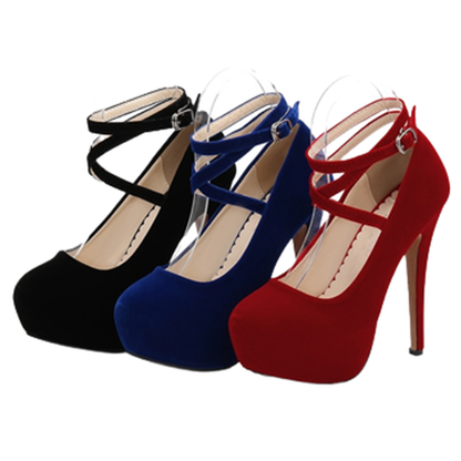 Funki Findz | Shoes | Women's Super High Cross Strap Platforms