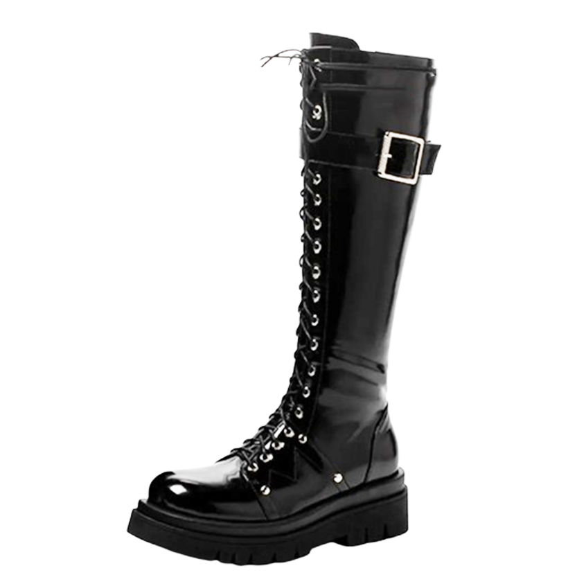 Funki Findz | Boots | Women's Gothic Big Buckle Knee High Boot