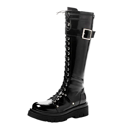 Funki Findz | Boots | Women's Gothic Big Buckle Knee High Boot