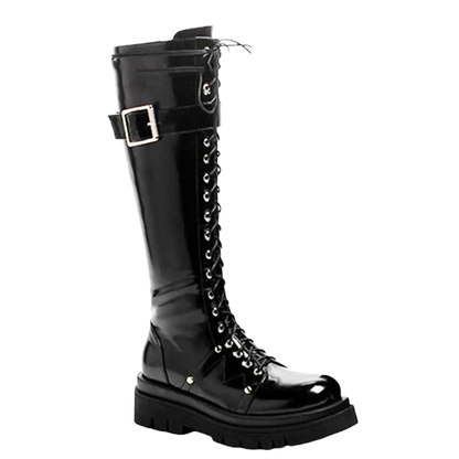 Funki Findz | Boots | Women's Gothic Big Buckle Knee High Boot