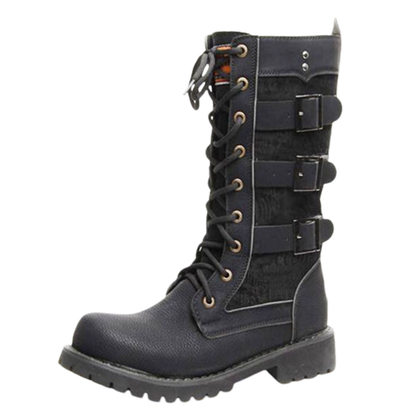 Funki Findz | Boots | Men's Gothic Motorcycle Mid-Calf Boots