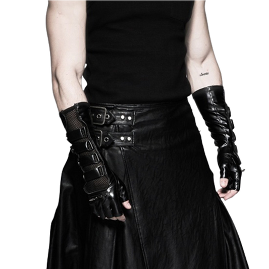Funki Findz | Gloves | Men's Gothic Punk Long Fingerless Gloves