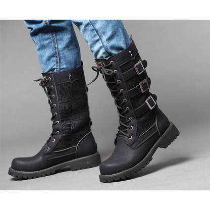 Funki Findz | Boots | Men's Gothic Motorcycle Mid-Calf Boots