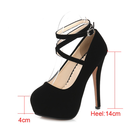 Funki Findz | Shoes | Women's Super High Cross Strap Platforms