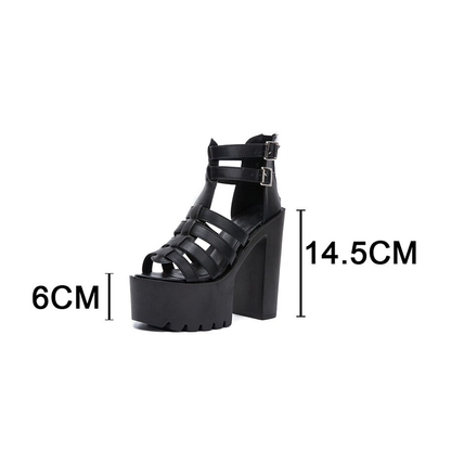 Funki Findz | Shoes | Women's Goth Open Toe Platform Sandals