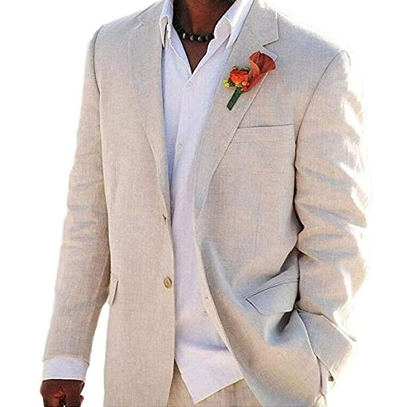 Funki Findz | Suits | Men's 2 Pcs Linen Beach Wedding Suit