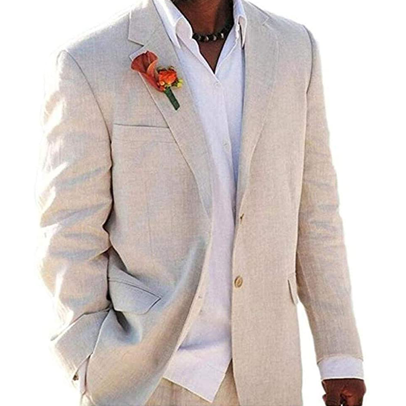 Funki Findz | Suits | Men's 2 Pcs Linen Beach Wedding Suit