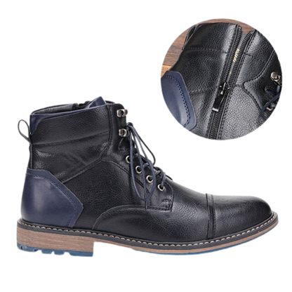 Funki Findz | Boots | Men's Faux Leather Retro Ankle Dress Boot