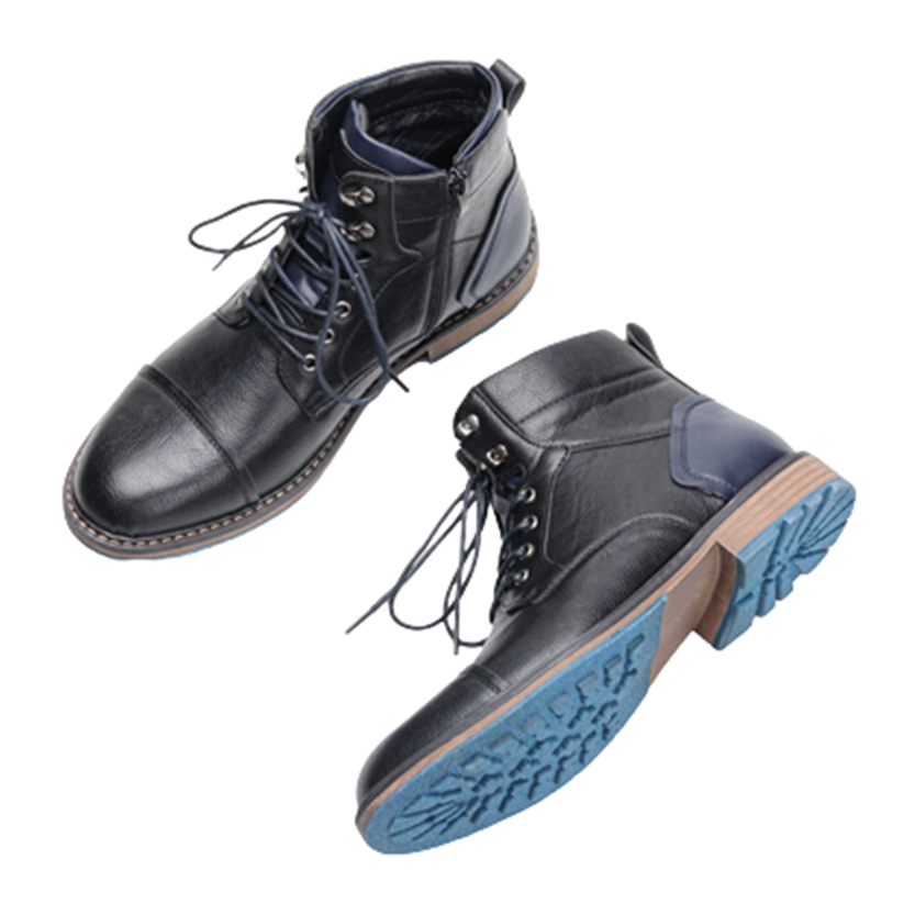 Funki Findz | Boots | Men's Faux Leather Retro Ankle Dress Boot