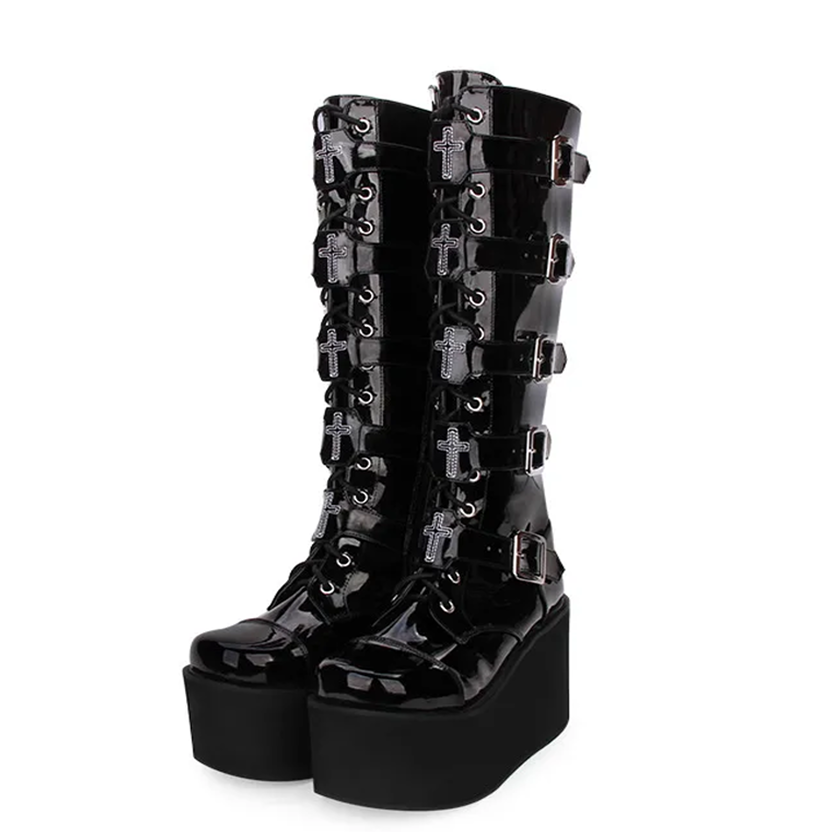Funki Findz | Boots | Women's Gothic Punk Cross Platform Boots