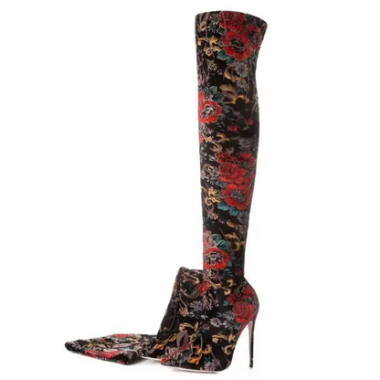 Funki Findz | Boots | Women's Bohemian Long Stretch Cloth Boot