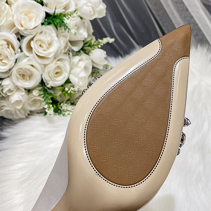 Funki Findz | Shoes | Women's Satin Crystal Wedding Pumps