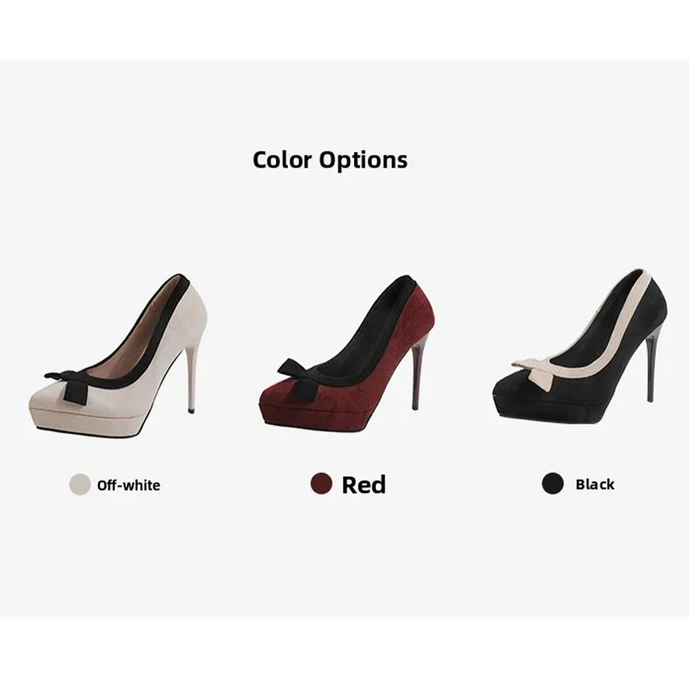 Funki Findz | Shoes | Women's Suede Bow Tie Platorm Heels