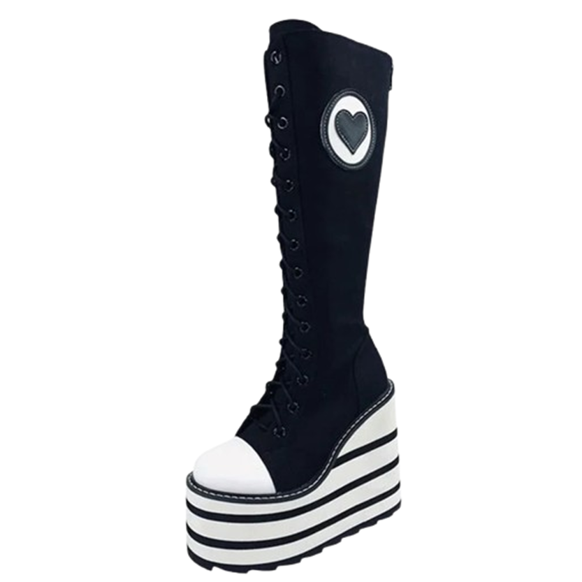 Funki Findz | Boots | Women's Canvas Platform Wedge Sneakers