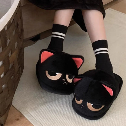 Funki Findz | Shoes | Women's Black Cat Winter Soft Slippers