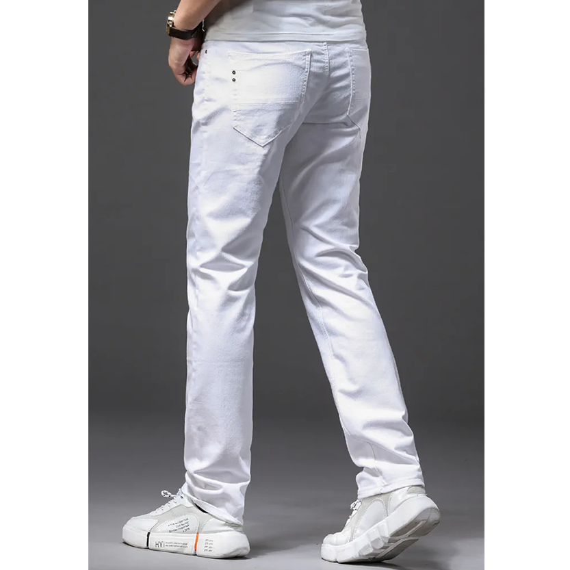 Funki Findz | Pants | Men's Fashion Slim Fit White Stretch Jeans