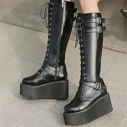 Funki Findz | Boots | Women's High Luxury Gothic Platform Boots