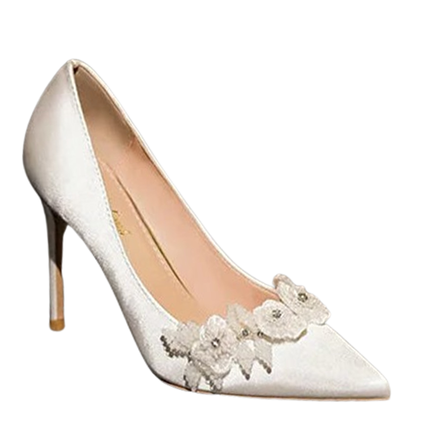 Funki Findz | Shoes | Women's French Silk Flower Wedding Shoe