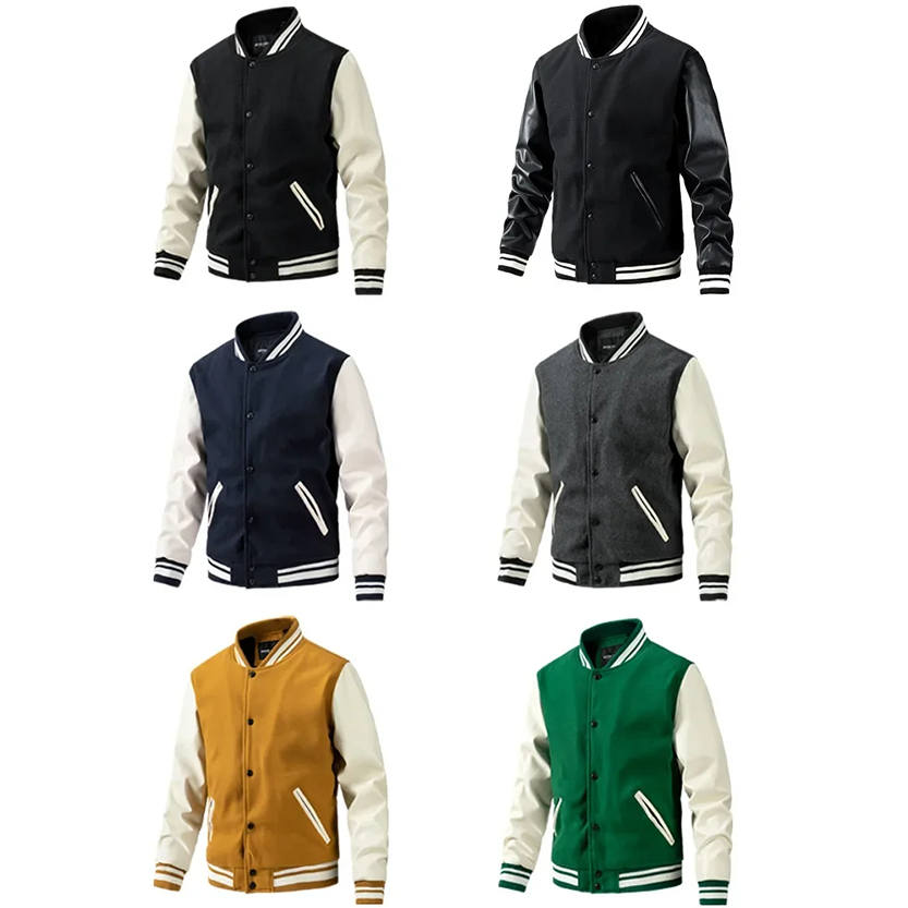 Funki Findz | Jackets | Men's Varsity Stand Collar Bomber Jacket