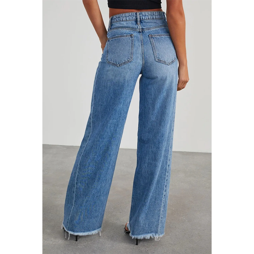 Funki Findz | Pants | Women's Raw Hem Wide Leg Jeans