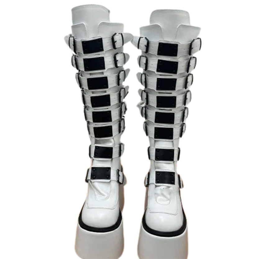 Funki Findz | Boots | Women's Metal Buckle Platform Y2K Wedge