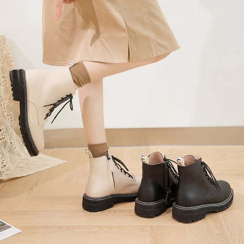 Funki Findz | Boots | Women's Real Leather Lace Up Ankle Boots