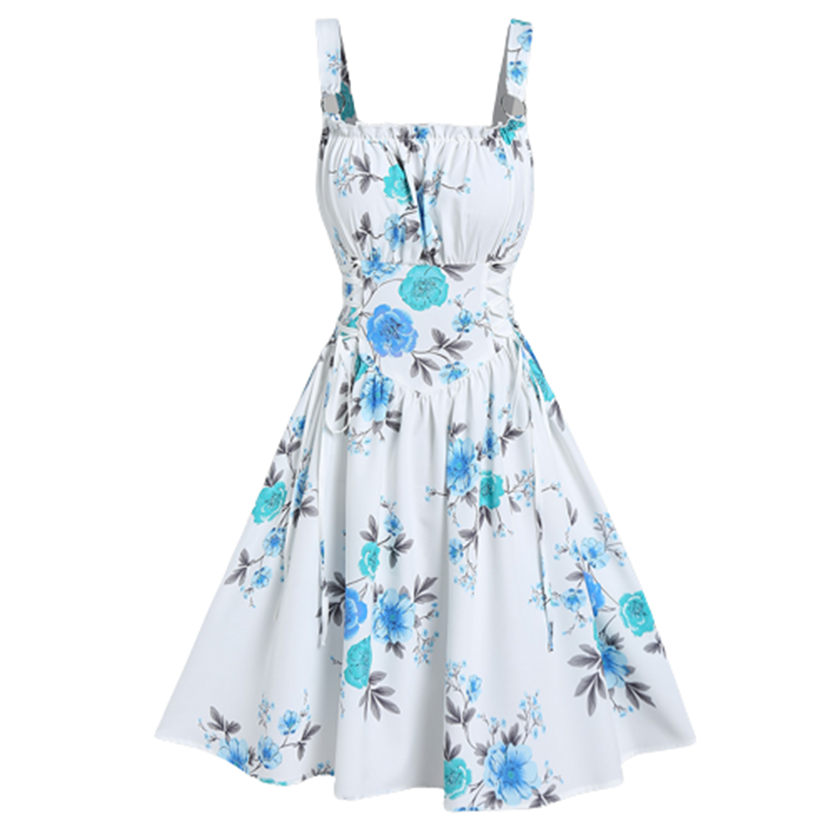 Funki Findz | Dresses | Women's Summer Floral A Line Sundress