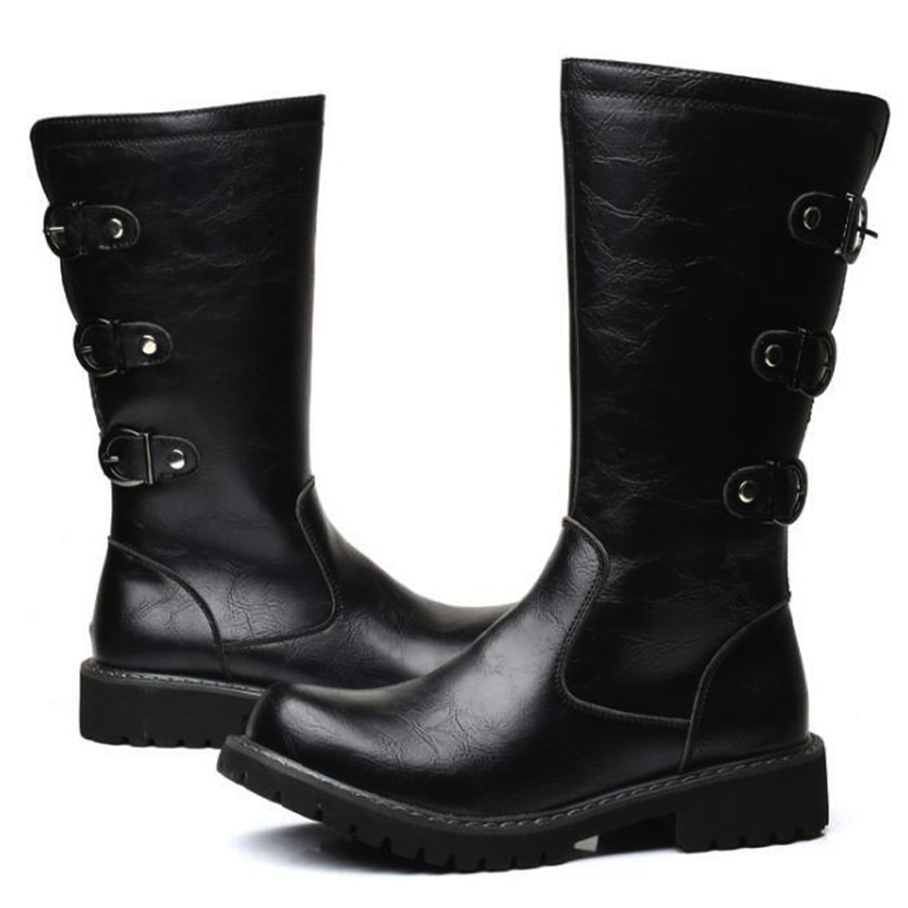 Funki Findz | Boots | Men's Gothic Punk Buckle Strap Biker Boots