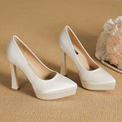 Funki Findz | Shoes | Women's Elegant Satin High Heel Pumps