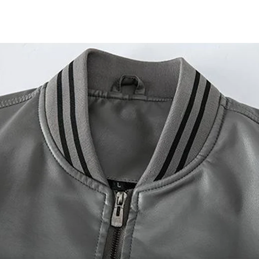 Funki Findz | Jackets | Men's Casual PU Leather Racer Jacket