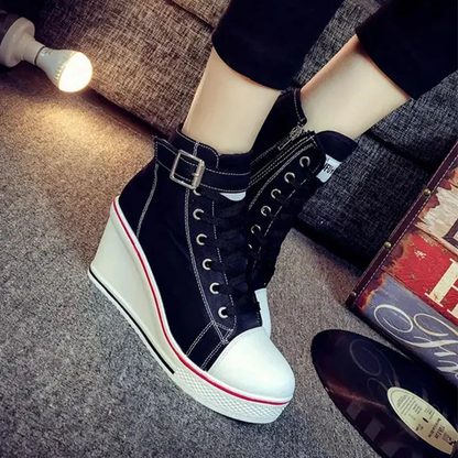 Funki Findz | Boots | Women's High Top Platform Wedge Sneaker