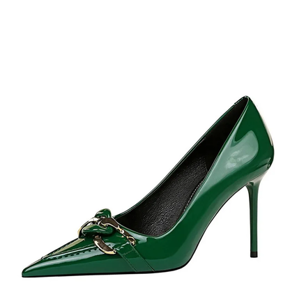 Funki Findz | Shoes | Women's Patent Metal Buckle Luxury Heels