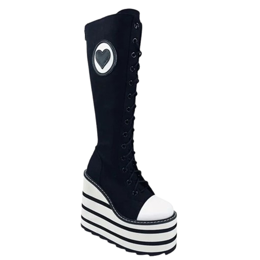 Funki Findz | Boots | Women's Canvas Platform Wedge Sneakers